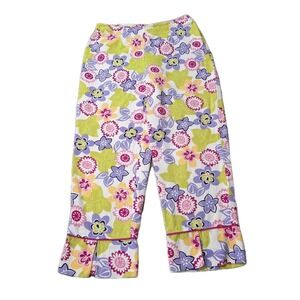 Hanna Andersson Cropped Pants Womens 8 Floral Capris Cotton Knit Boho Dopamine